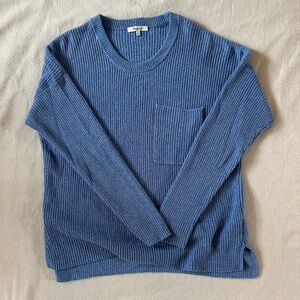 Madewell Thompson Pocket Sweater Blue Large